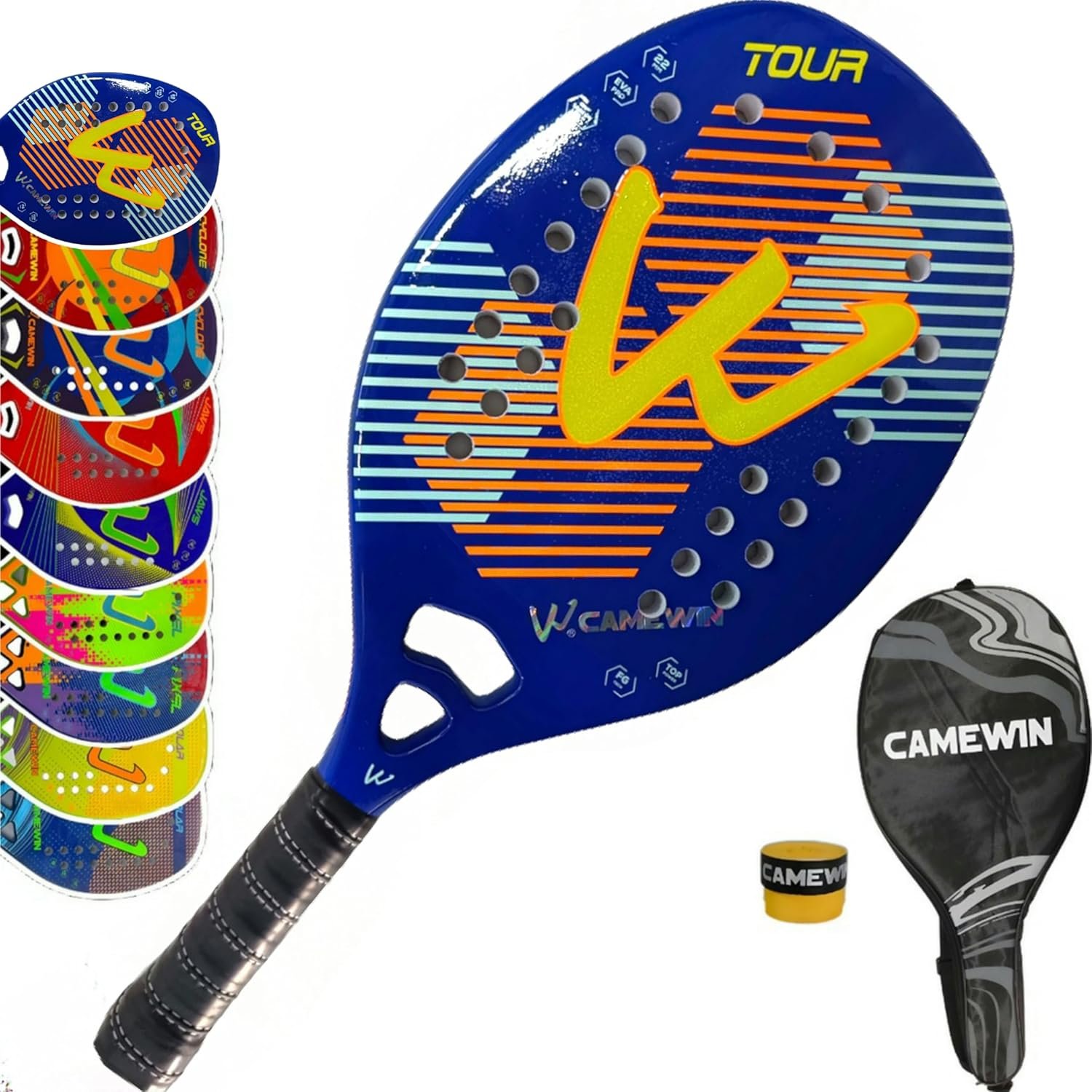 Raquete Beach Tennis Fibra De Carbono 3k com nucleo EVA Soft - Camewin