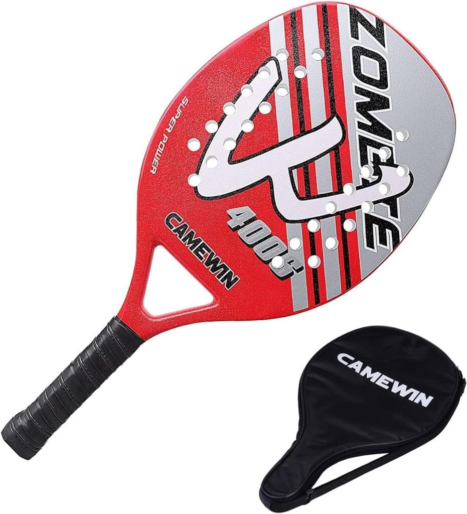 Raquete Camewin Vermelha de Fibra de Carbono