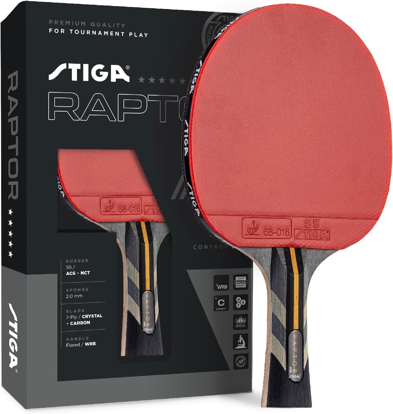 STIGA Raptor Performance Ping Pong Paddle